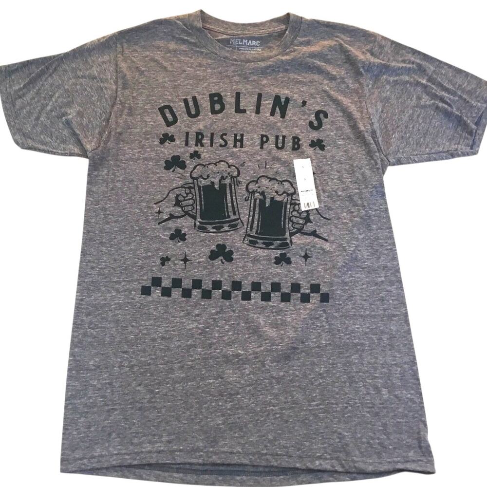 Dublin's Irish Pub T-Shirt Gray Green NWT Small New